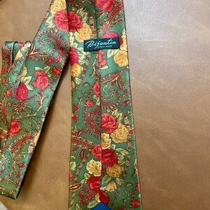 Vintage Bijan Tin Tie 100% Silk Hand Made